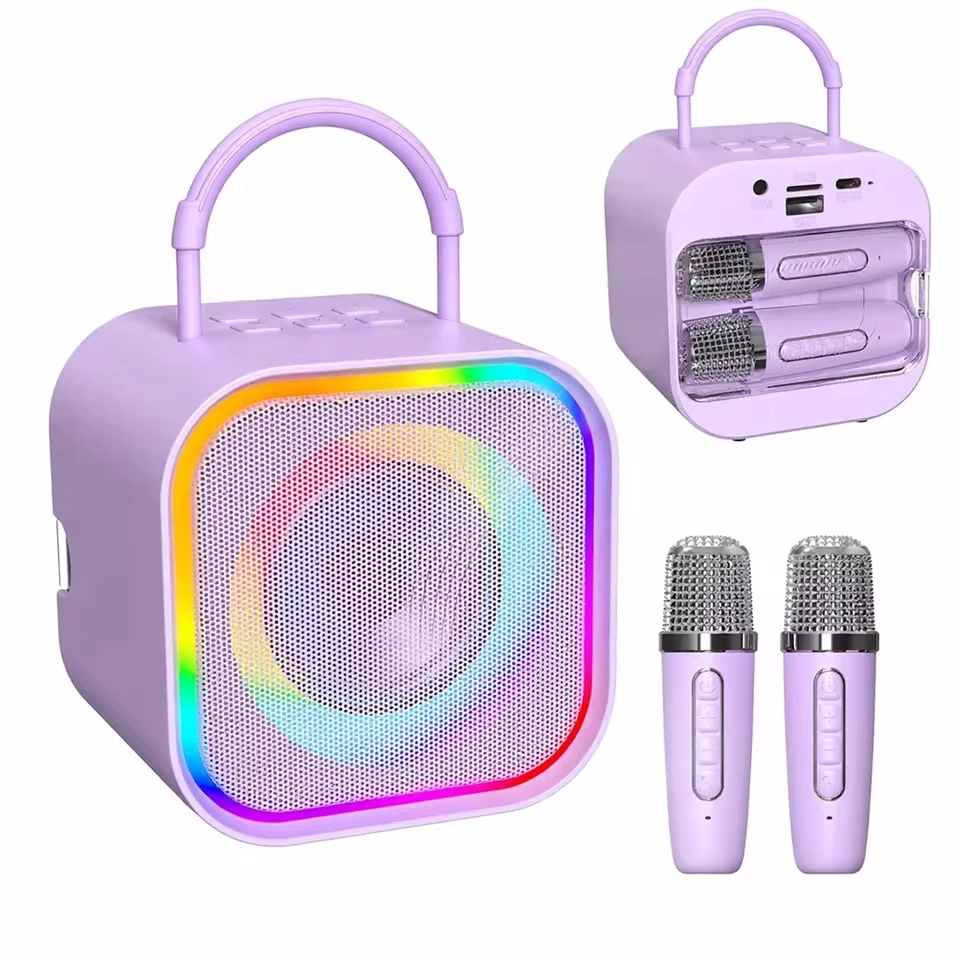 Karaoke Bluetooth Dual Wireless Microphone Mic Speaker Portable Machine Room Home System Device Mobile Cell Phone PC Computer TV