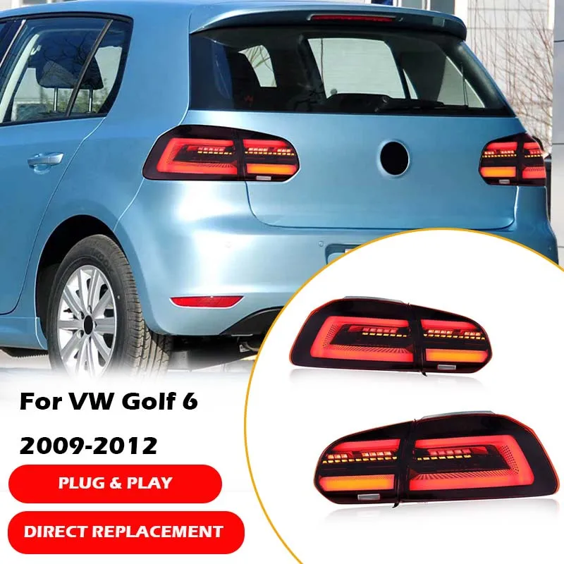 LED Tail Lights For VW Volkswagen Golf 6 MK6 Taillights 2009-2012 Rear Lamps Taillights Brake Light DRL Fog Brake Turn Signal