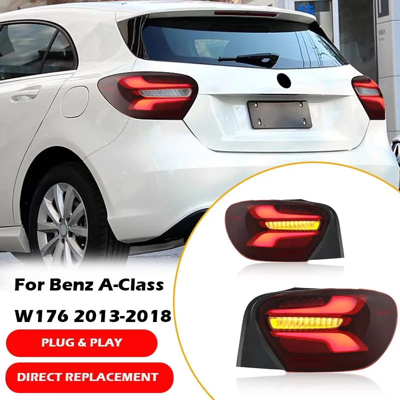 Car Tail Lamp for Mercedes Benz A Class W176 2013-2018 LED Tail Light Assembly Brake Light Driving Lights Plug and Play