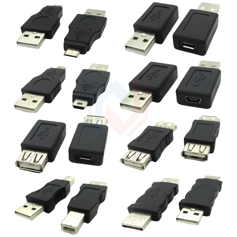 1PCS/lot 2.0 USB Adapter Mini 5P to A Male/Female Micro to USB Female/Male Android Data Square T-Port Converter