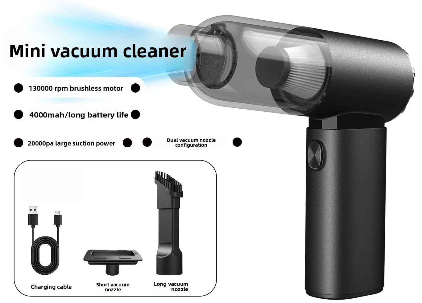 New Car Vacuum Cleaner Brushless Micro Mini Home Compact Portable Home Car Handheld Wireless