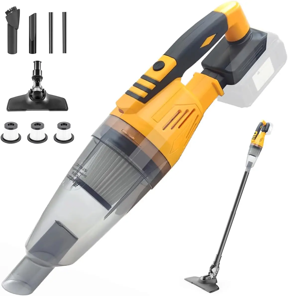 20V Battery Powered 3-in-1 ABS Mini Vacuum Cleaner Cordless Handheld Blower for Home and Car 10kPa Wireless Technology