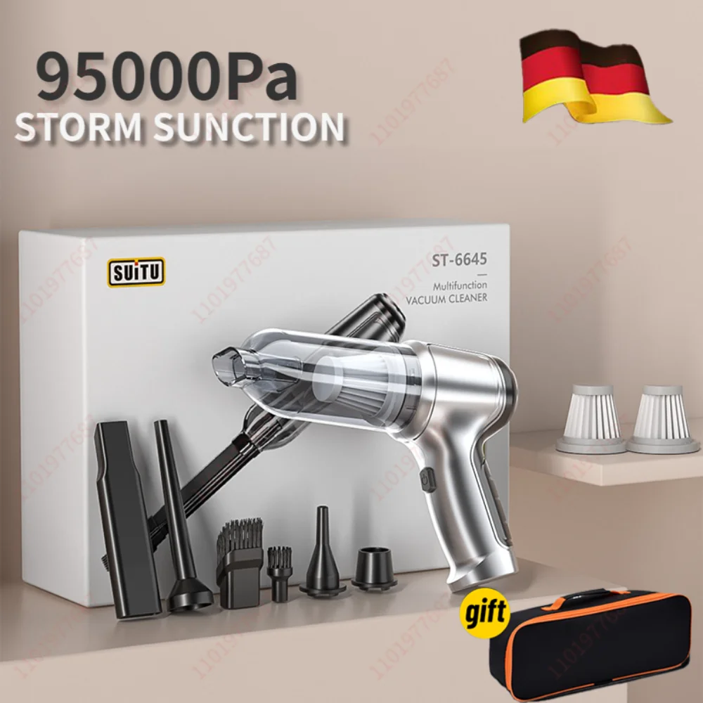 95000Pa Wireless Car Vacuum Cleaner Strong Suction Handheld Auto Vacuum Home &amp Car Dual Use Mini Vacuum Cleaner HomeAppliance