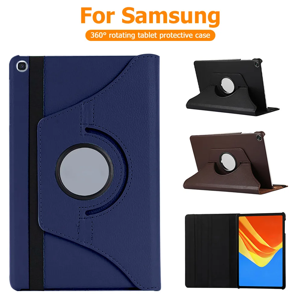for Samsung Galaxy Tab S10 FE S9 S9 FE S8 S7 S6 Lite A9 Plus A8 A7 Lite 360° Rotating Stand Case PU Leather Smart Cover New