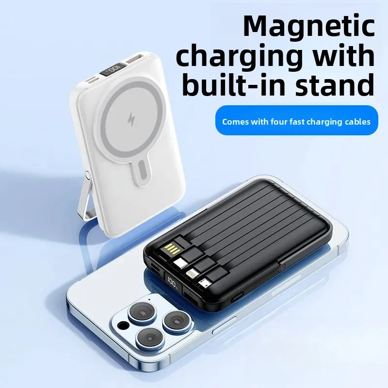 10000mAh 22.5W Portable Power Bank with Built-in Cable and Magnetic Mount for iPhone