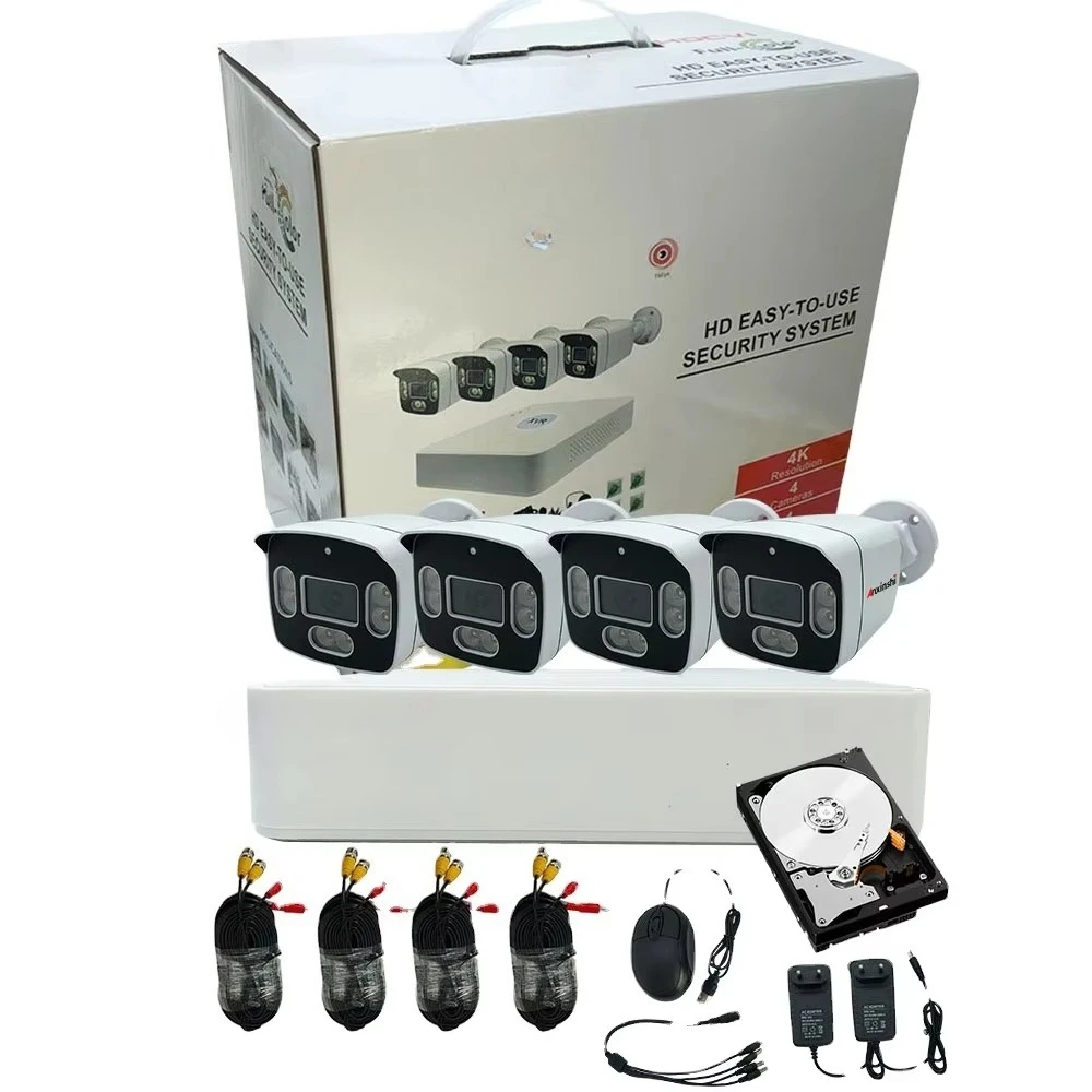 2MP 4CH Full HD Bullet Camera XVR Kit Home Security CCTV System+500GB HDD