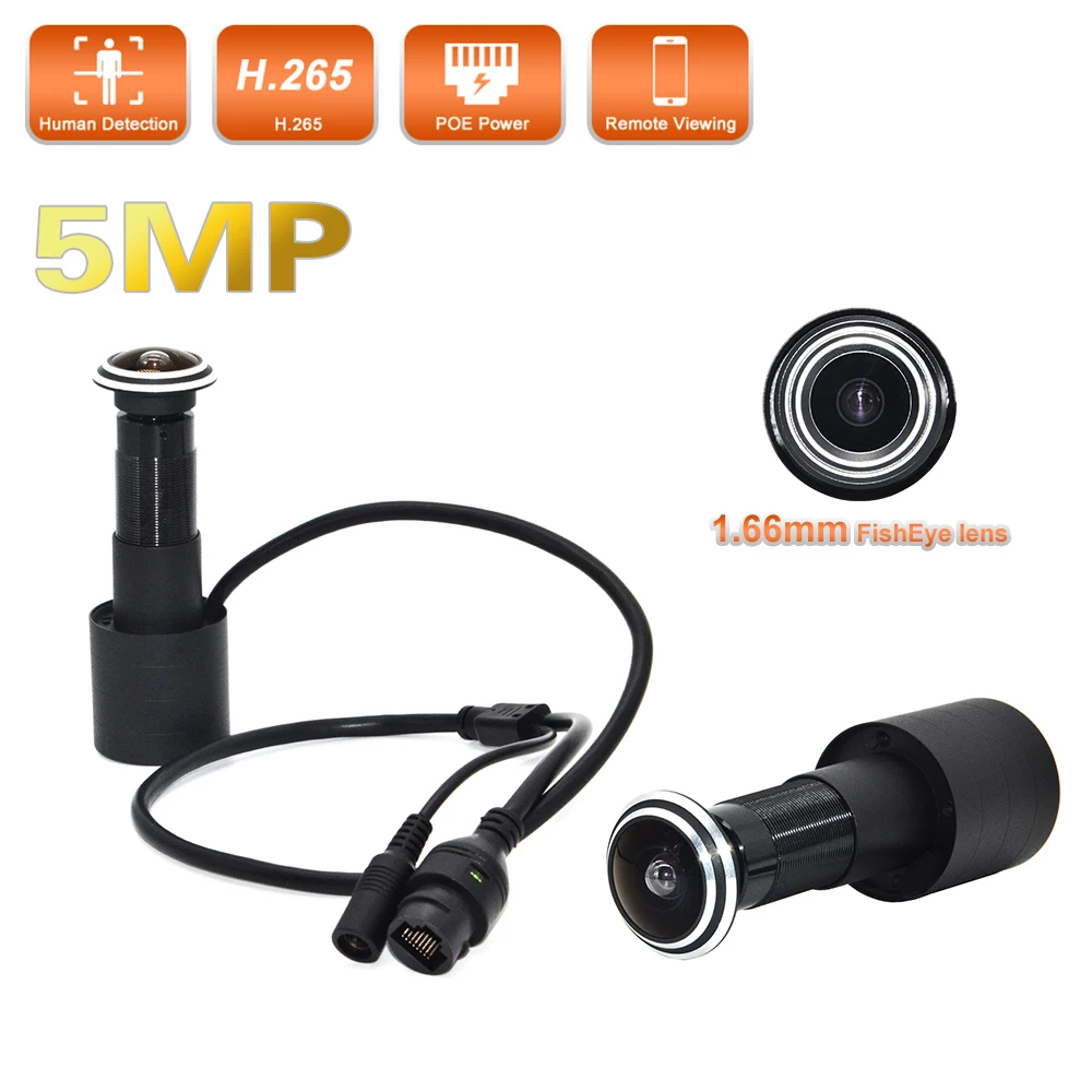 PEGATAH Door peephole camera 5MP IP POE Camera Motion Detection Video eye Viewer Wireless Intercom Home Security Door Camera