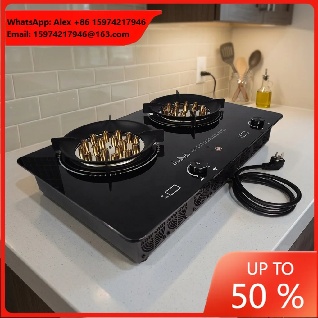 No Gas No Fuel 6000W Plasma Electric Flame Stove 2*3000W Burner Pure Electric Consumption Ultimate Kitchen Safety For Home RV