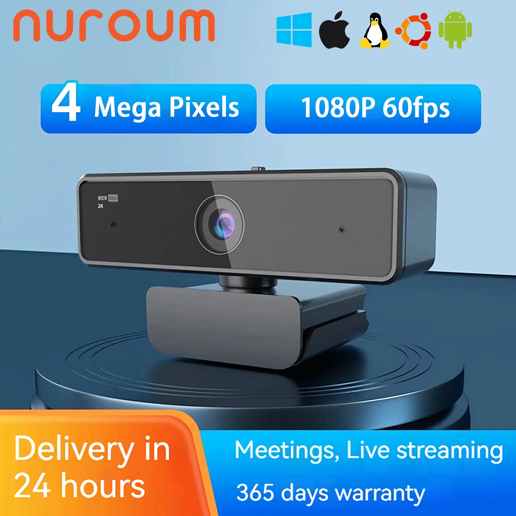 Nuroum V11 1080P Webcam With Microphone Autofocus Usb Camera Full Hd For PC Computer Mac Laptop Live Streaming Camera Podcast