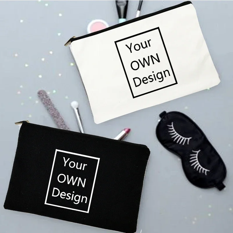 Personal Custom DIY Logo Make Up Pouch Student Pencil Makeup Bags Travel BagsCosmetic Case Toiletries Organizer Ladies Storage
