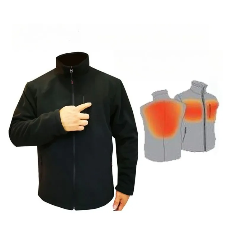 Rechargeable electric heating jacket Heating warm clothing Heating jacket Windproof and waterproof Men's winter warm