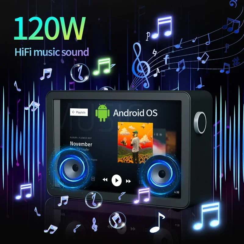 Newest Floating Lyrics Music Player 19.5 Inch Android Smart Display Remote Control Speaker For Home Theater System