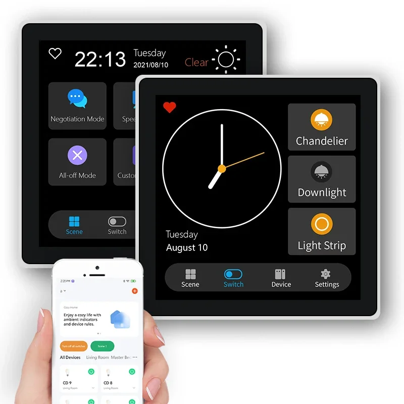 2024 New Smart Home Tuya Switch And Zigbee Touch Panel Smart Home To Control Lights With Tuya/life APP Remote Control