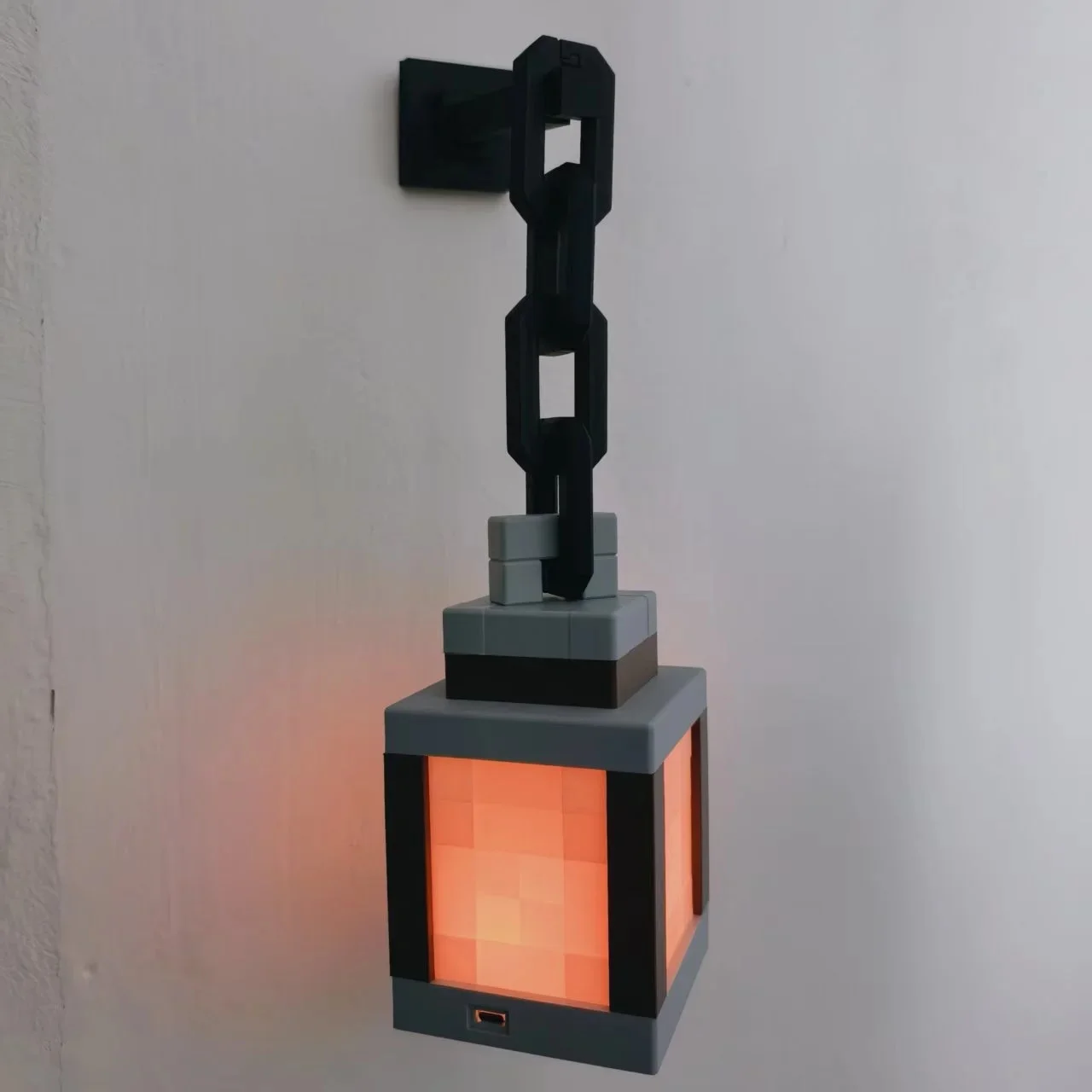 My Worlds Hanging Lantern For Bedroom & Gaming Decor Atmosphere Lamp Pixel Style Wall Night Light USB Creative For Boys Room