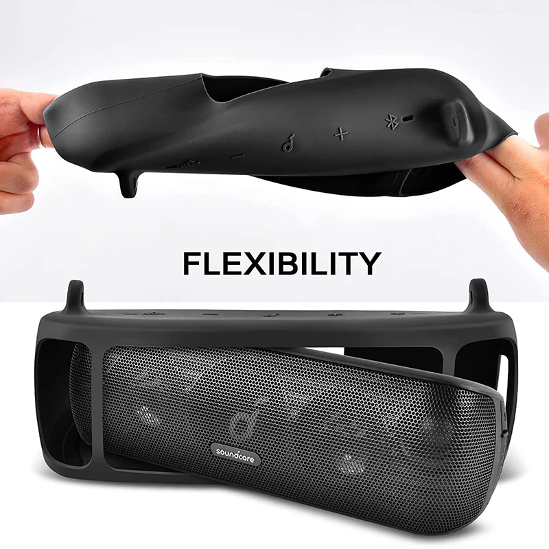 Silicone Case for Anker Soundcore Motion+ Bluetooth Speaker, Waterproof Rubber Travel Carry Pouch with Strap Carabiner