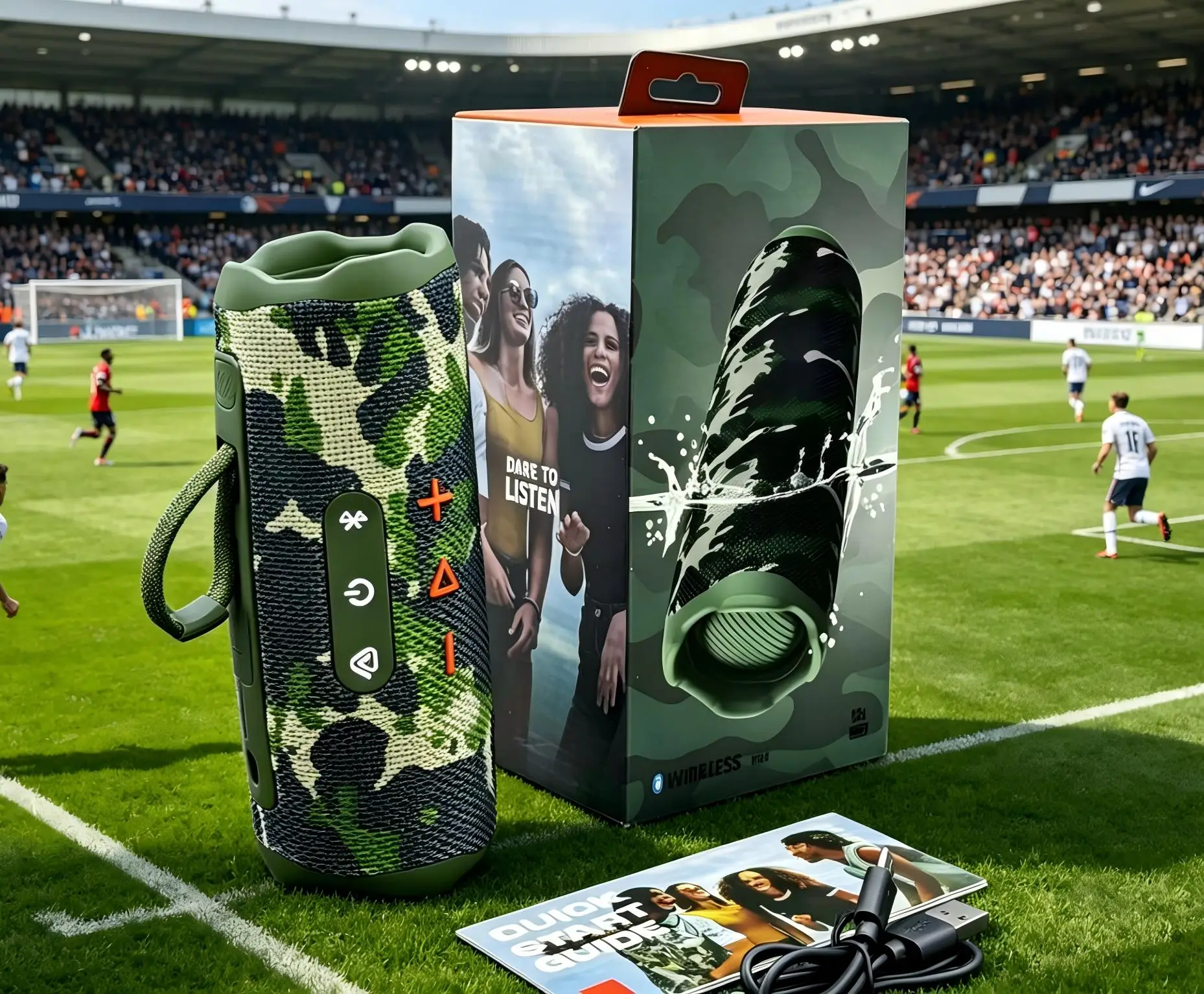 Portable Bluetooth 5.3 Speaker, Waterproof Wireless Outdoor Speaker with RGB Light, Bass Boost Soundbox for Sports Travel