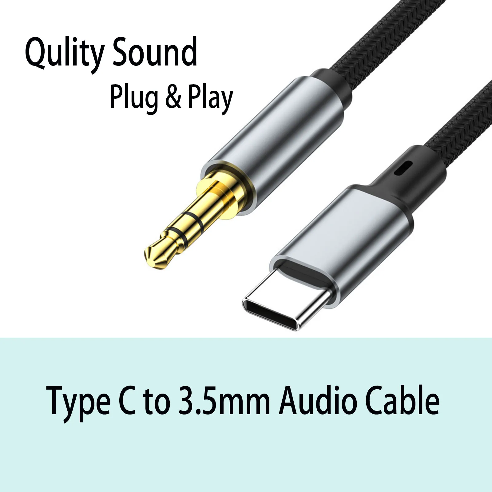 USB C to 3.5mm Nylon Braided Aux Cable, Type C to Aux Stereo Cable for IPhone17/16/15 Pro Max, Galaxy S24/23/22/21, iPad Pro.