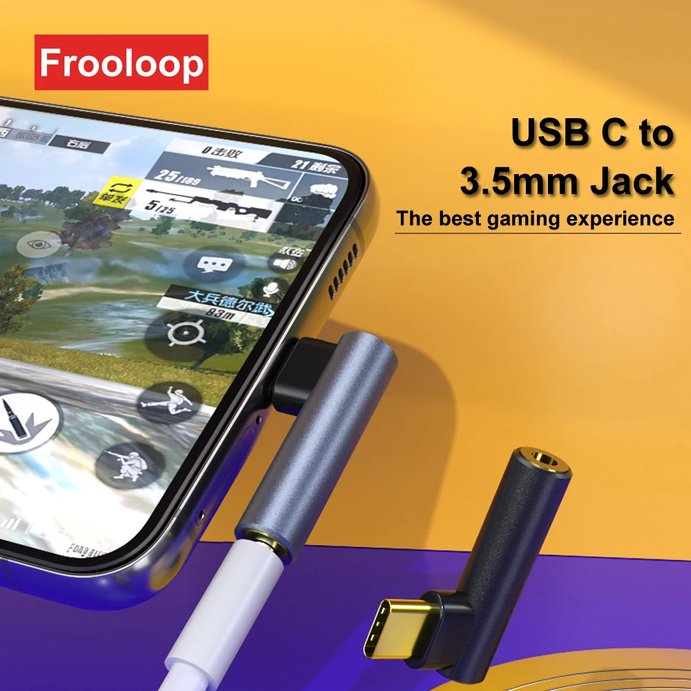 Frooloop Type C to 3 5 MM Jack USB-C Headset Adapter Type-C 3.5 Earphone AUX Audio Connector For iPad Pro SONY Huawei Mi Gaming