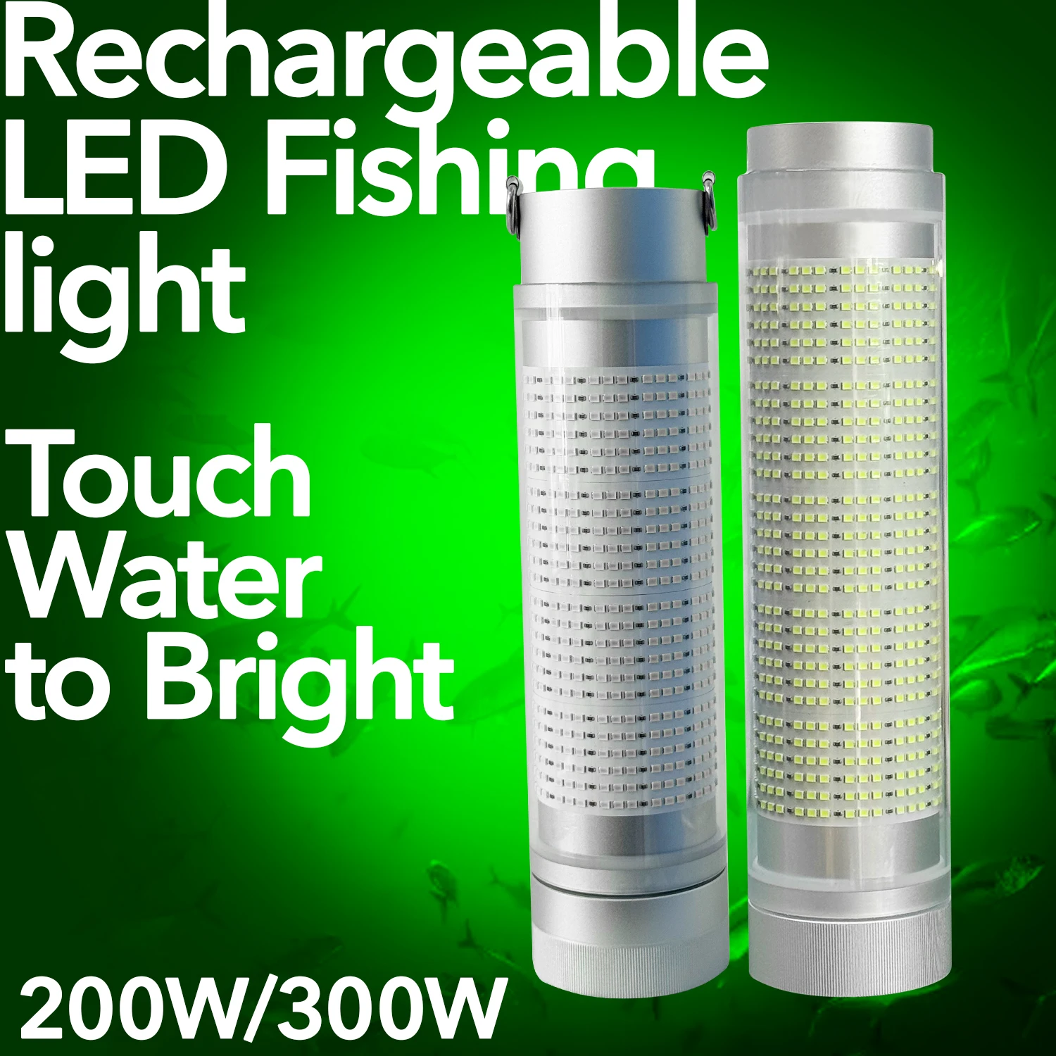 200W 300W Auto On in Water high-power Rechargeable fishing light Submarine Squid Luring Led Attracting Fishing Light