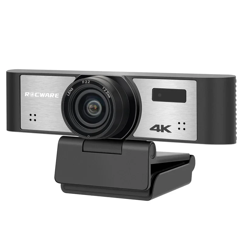 Rocware Compact Wide Angle 110 Degree Broadcast PC Camera 4K Ultra HD Auto Tracking Eptz Camera With Microphone