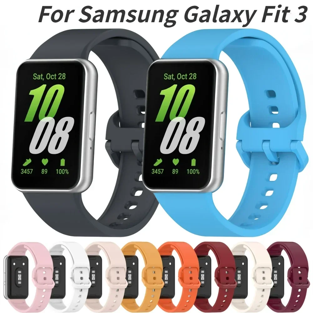 Silicone Strap for Samsung Galaxy Fit 3 R390 Band Replacement Sport Bracelet for Samsung Galaxy Fit 3 Smart Watch Correa
