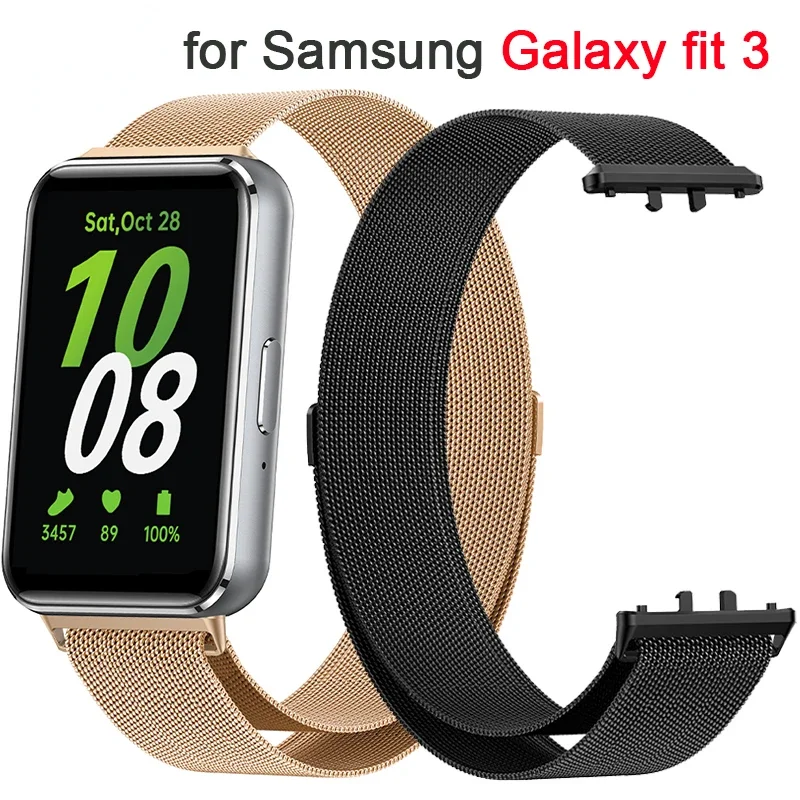 Magnetic Strap for Samsung Galaxy Fit 3 Smart watch Stainless Steel Sport Loop Bracelet Correa Samsung Galaxy Fit 3 R390 Band