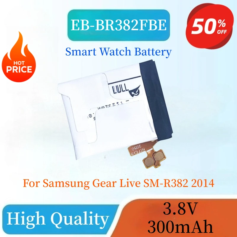 Brand New EB-BR382FBE 3.8V 300mAh Replaceable Smart Watch Battery for Samsung Gear Live SM-R382 2014 High Quality