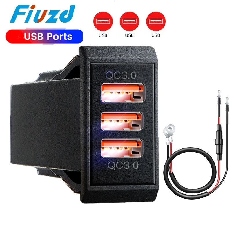 12v car power outlet Quick Charge 3.0 USB Fast Car Charger Socket Adapter for 12v 24v Truck Motorcycle RV Marine Boat