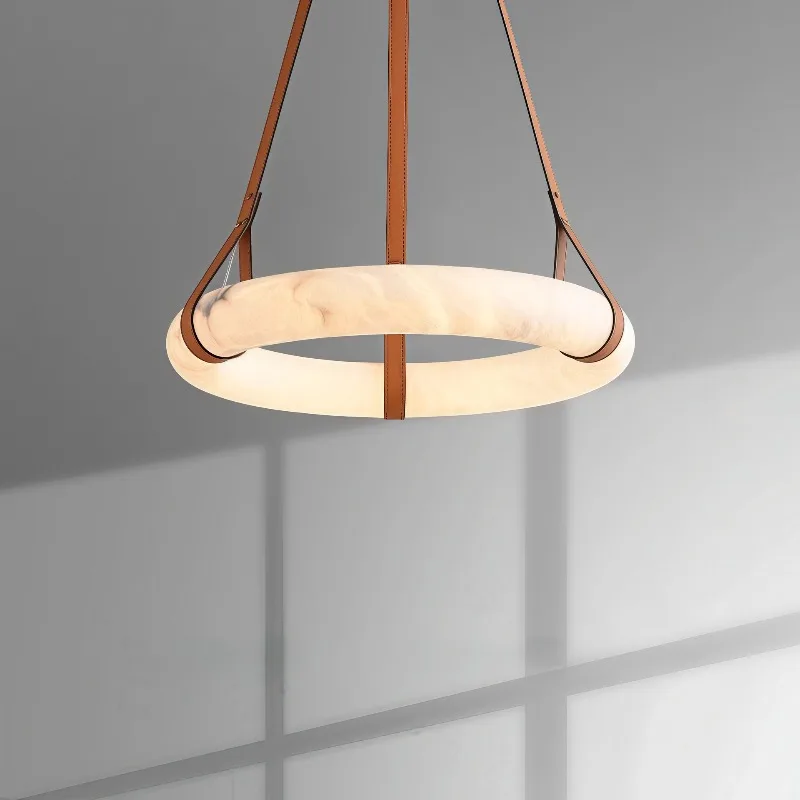 French light luxury restaurant chandelier, modern simple atmosphere ring villa duplex building living room imitation marble