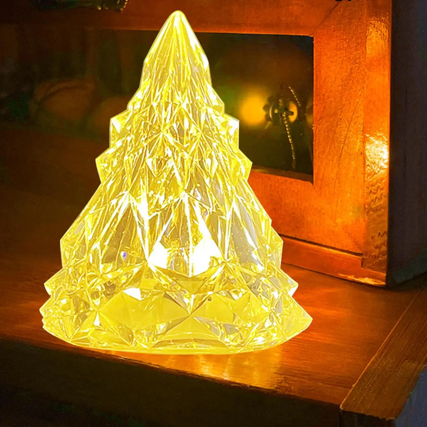 Iceberg LED Night Light Warm White Light Crystal Night Lamp Home Wireless Decorative Lamp for Garden Party Wedding Festival