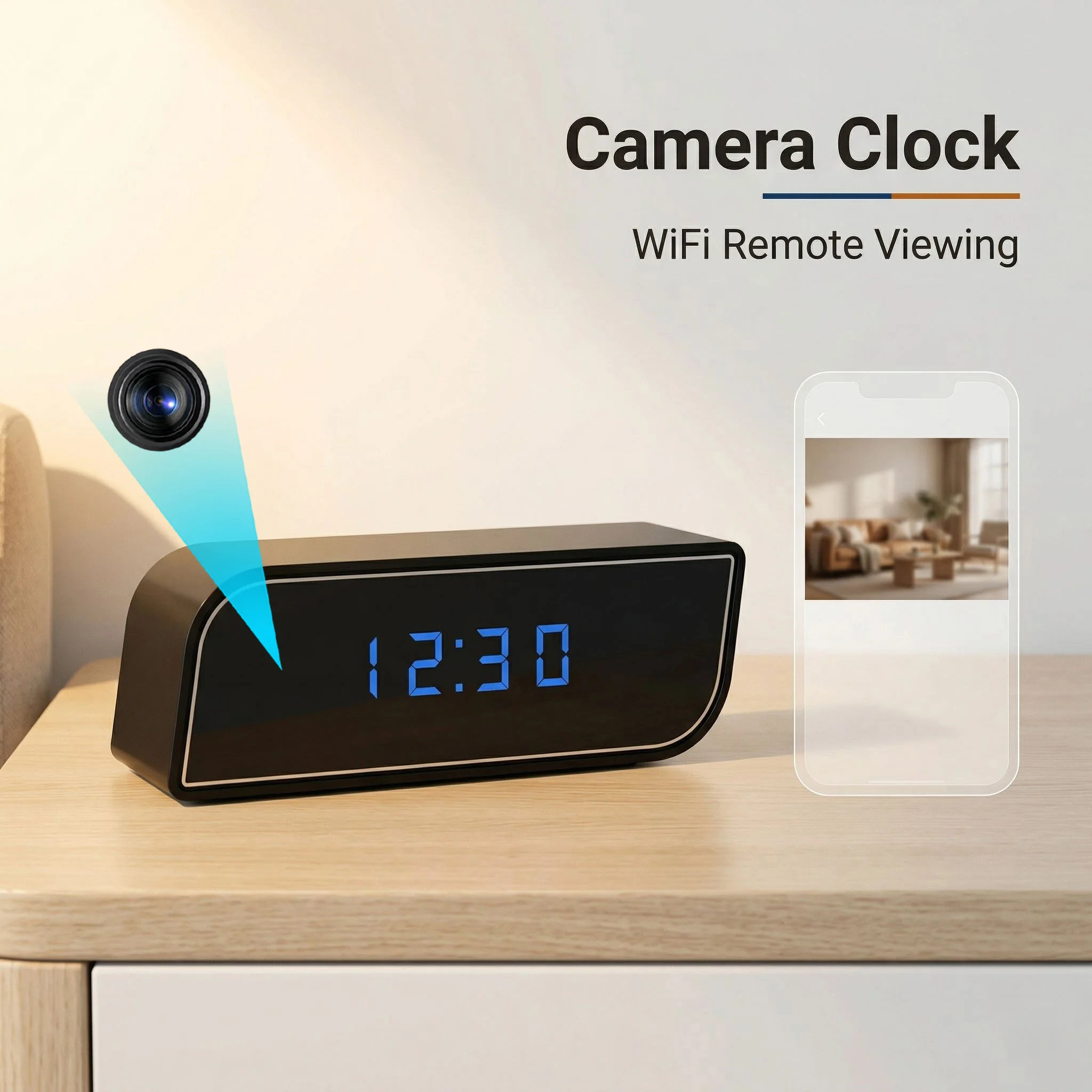 LOOKCAM 1080P WiFi Indoor Security Camera with LOOKCAM App Remote Viewing, Night Vision, Motion Detection and Loop Recording