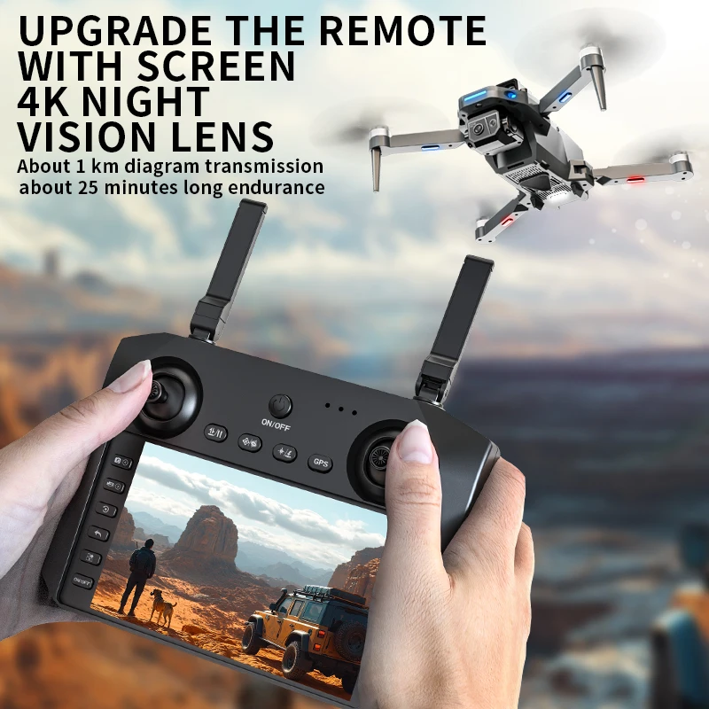 K30 Drone Screen LCD RC Control GPS Drone Automatic Return Dual Camera Optical Flow 8K HD Aerial Photography Quadcopter Toy