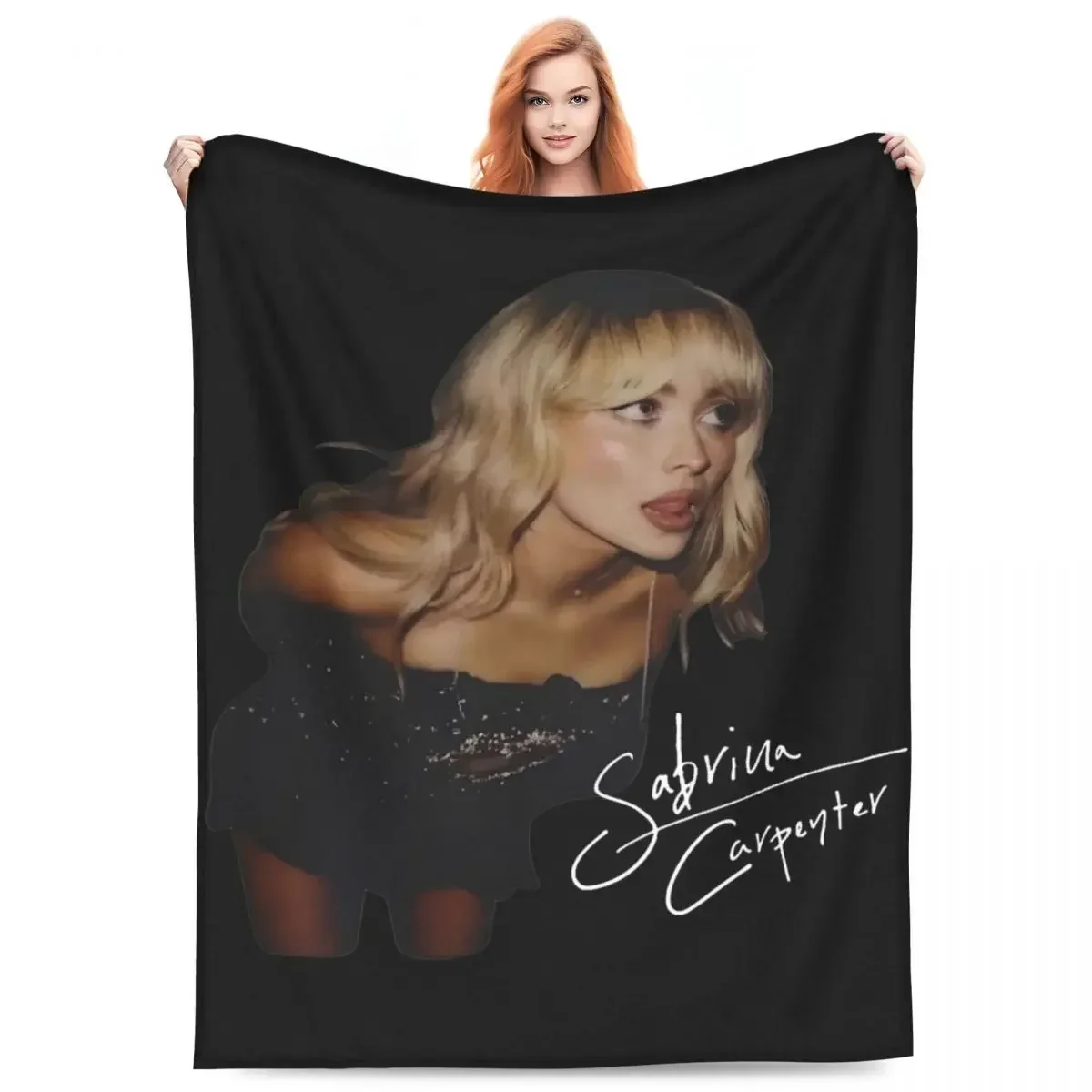 Cozy Sabrina Carpenter Eras Tour 2024 Blanket Merch Bed Decorative Espresso Album Throw Blankets Soft Flannel for Car
