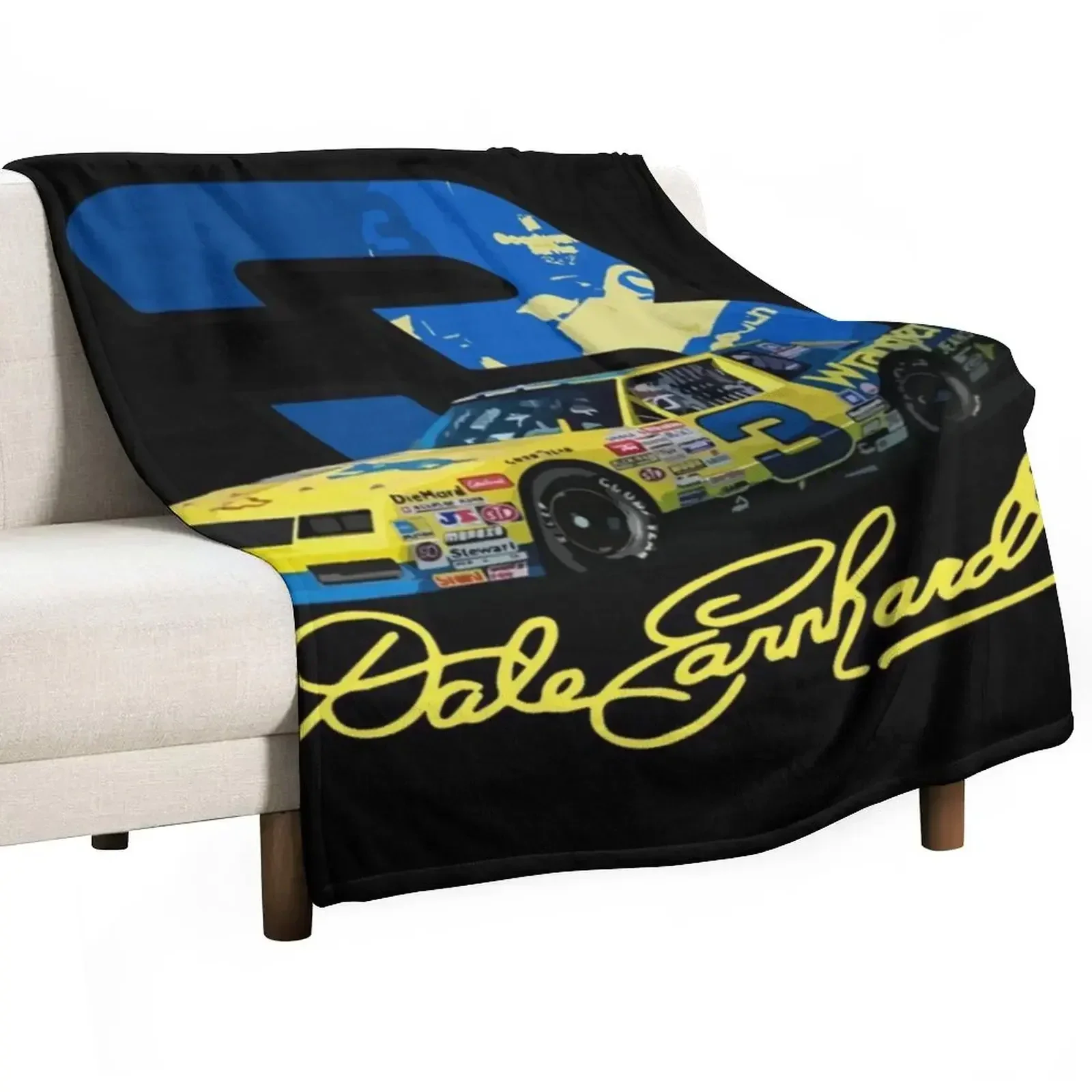 Earnhardt Yellow #3 Car Shirt Throw Blanket Soft Beds Luxury Thicken Hairy Thermal decorative Blankets For Sofas Blankets