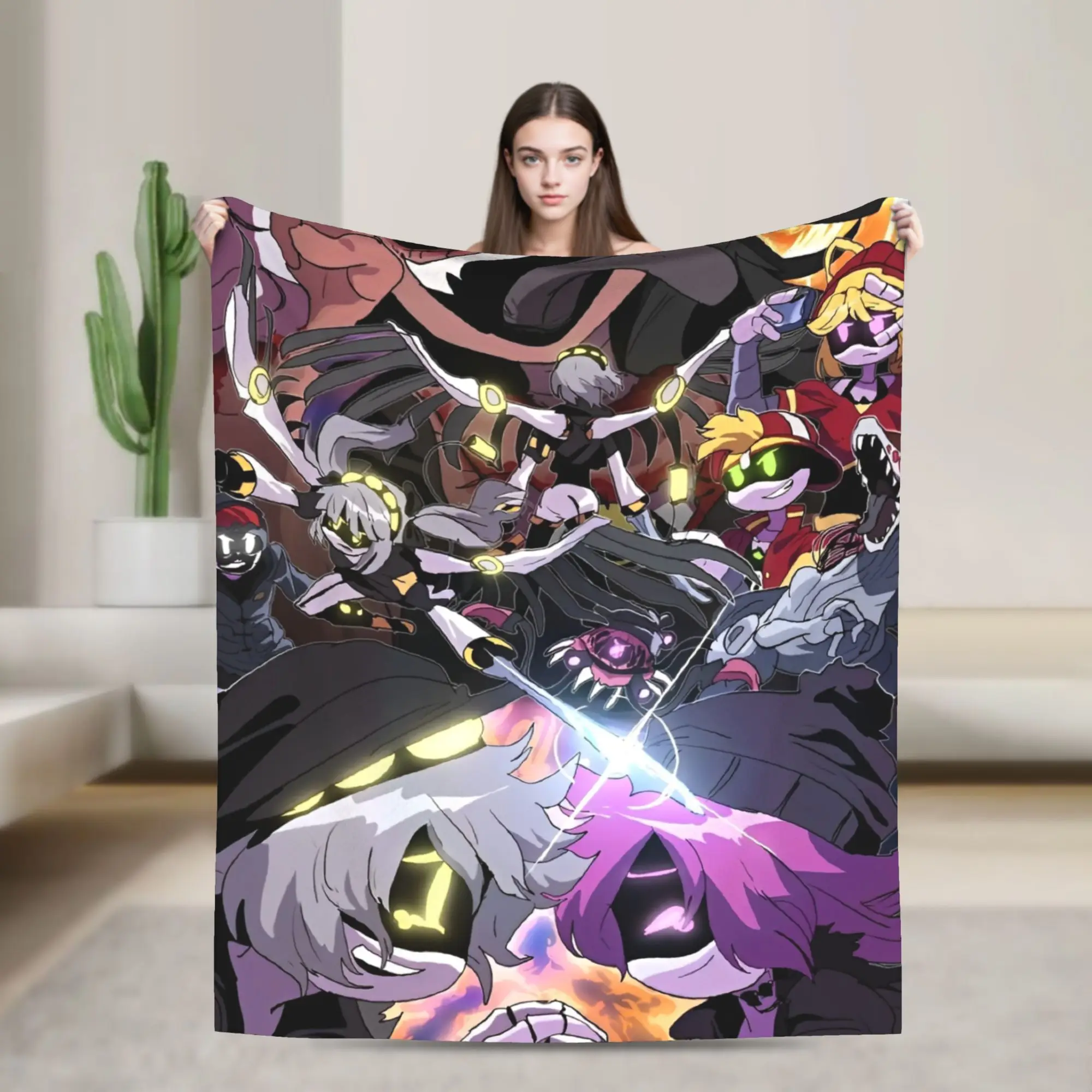 Robot Murder Drones V Uzi Blanket Picnic Flannel Throw Blanket For Couch Chair Sofa Bed Soft Warm Design Quality Bedspread