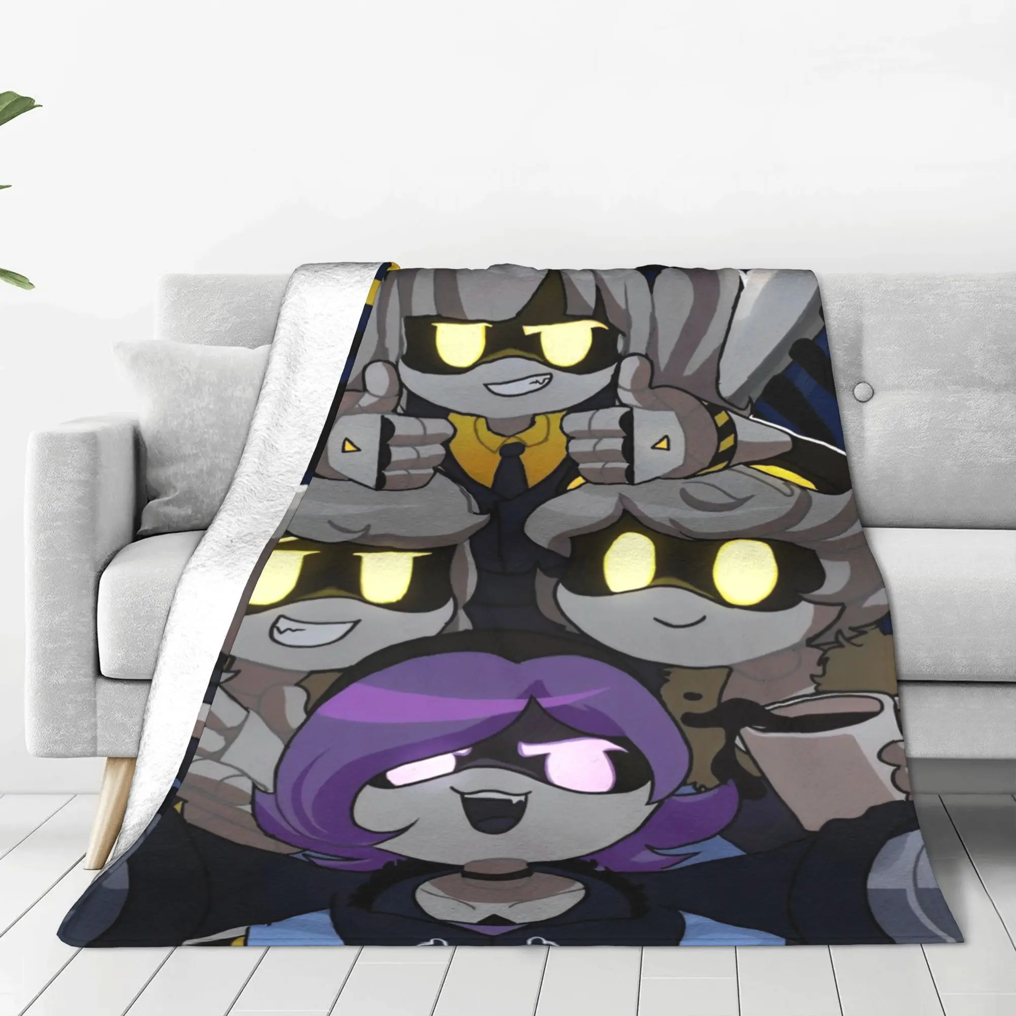 Murder Drones Blanket Flannel Black Comedy Ultra-Soft Throw Blankets for Home Couch Bedroom Quilt
