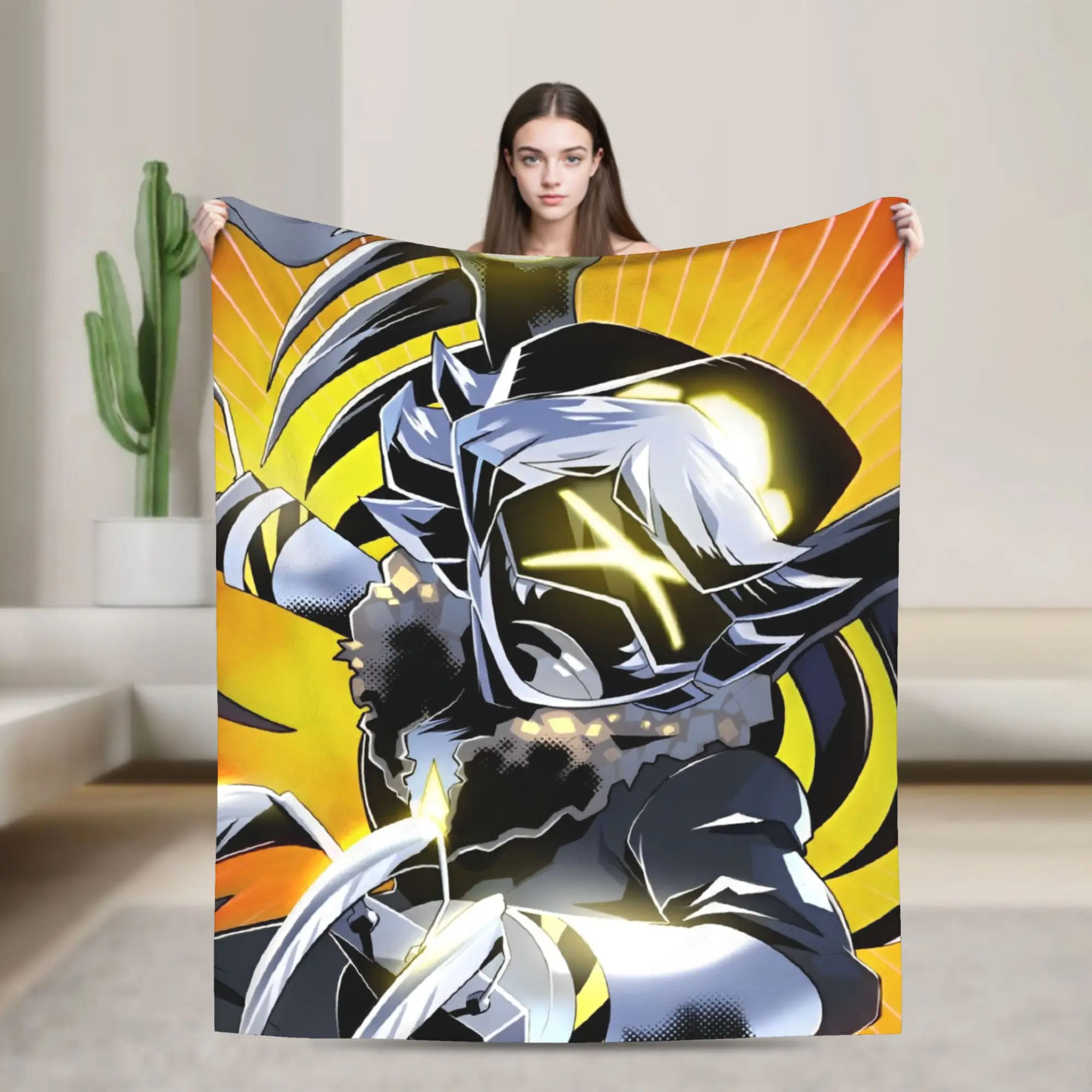 Soft Warm Blanket Travel Robot Murder Drones V Uzi Throw Blanket Flannel Bedspread For Couch Chair Sofa Bed Sofa Bed Cover