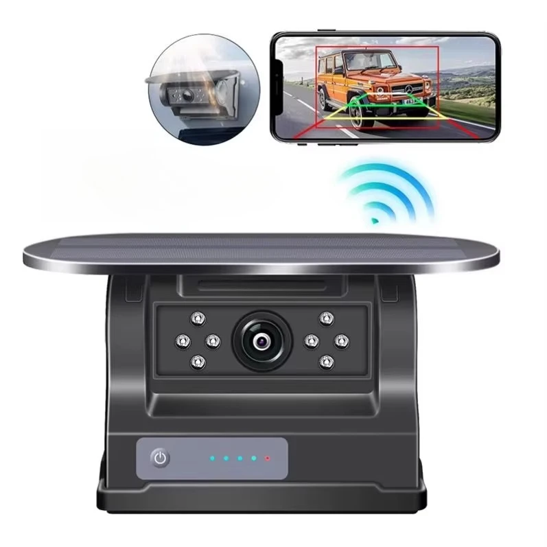 NEW 5G WiFi HD Car Camera Solar Panel 100M Magnetic Wireless AI Blind Spot Alarm Backup for Bus Van Truck RV Front Rear View DVR