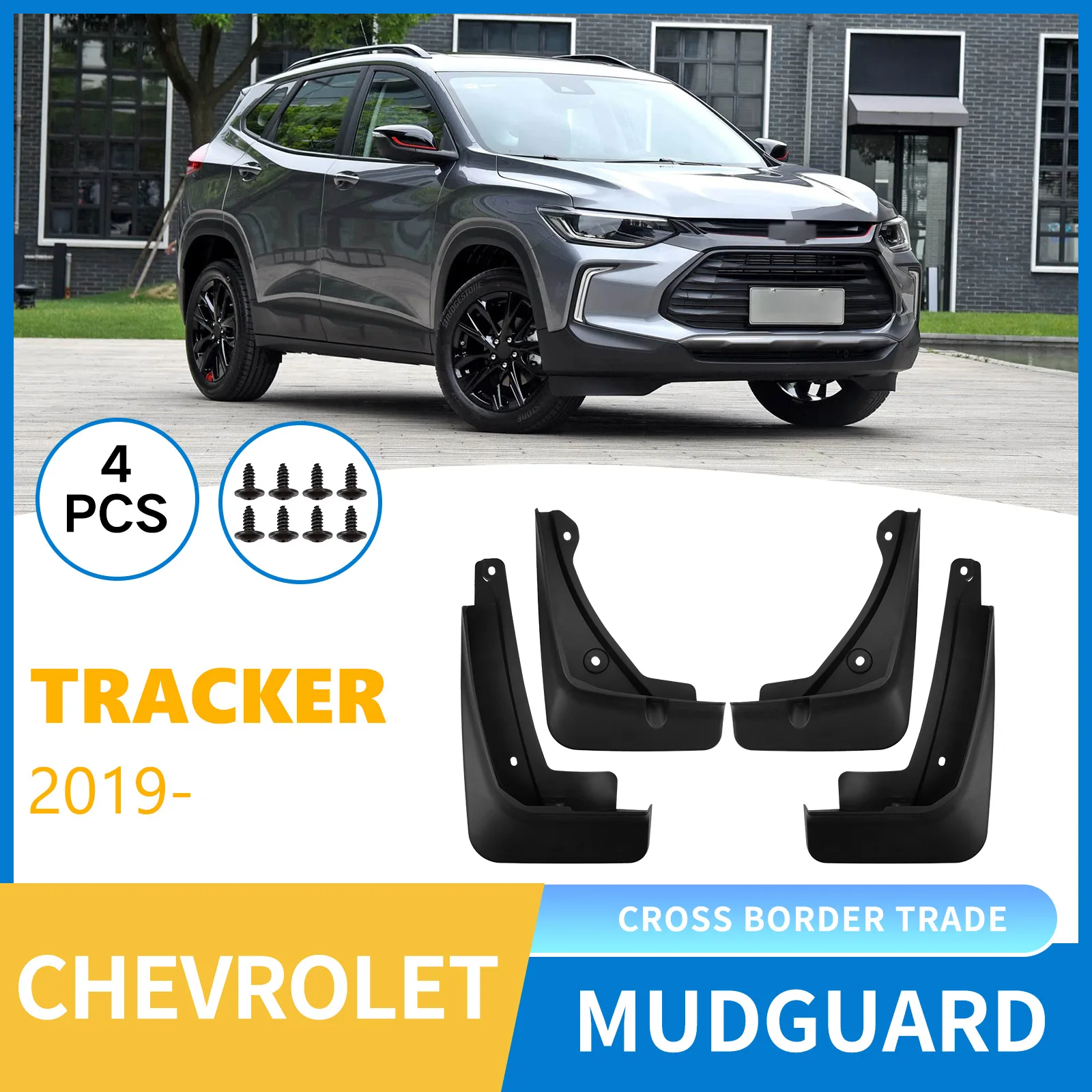 For Chevrolet Tracker 2019-2023 car tire mudguard sheet,Mudflaps Front Rear Flares Splash Guards Cover Car Accessorie