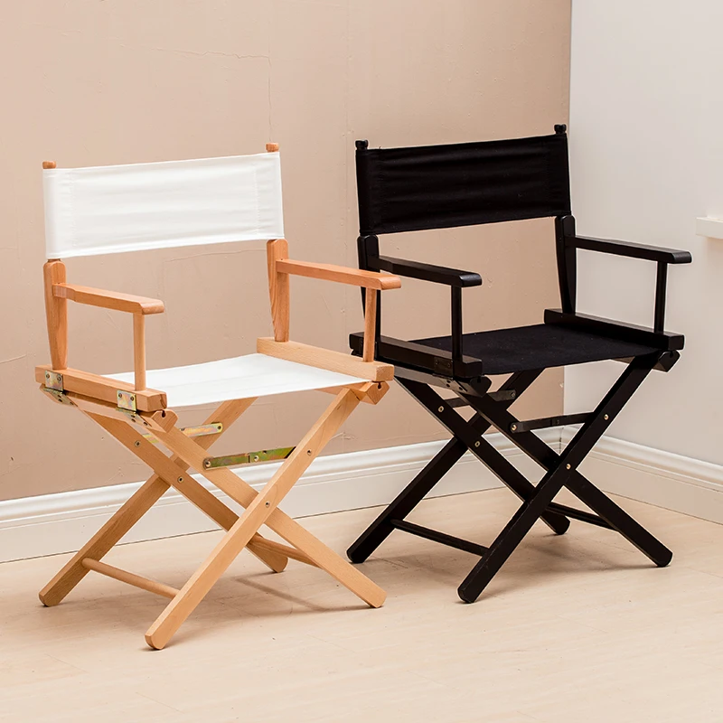 Director's Solid Wood Folding Chair Canvas Portable Chair with Backrest Quick-Fold Frame for Photography Makeup Chairs Furniture