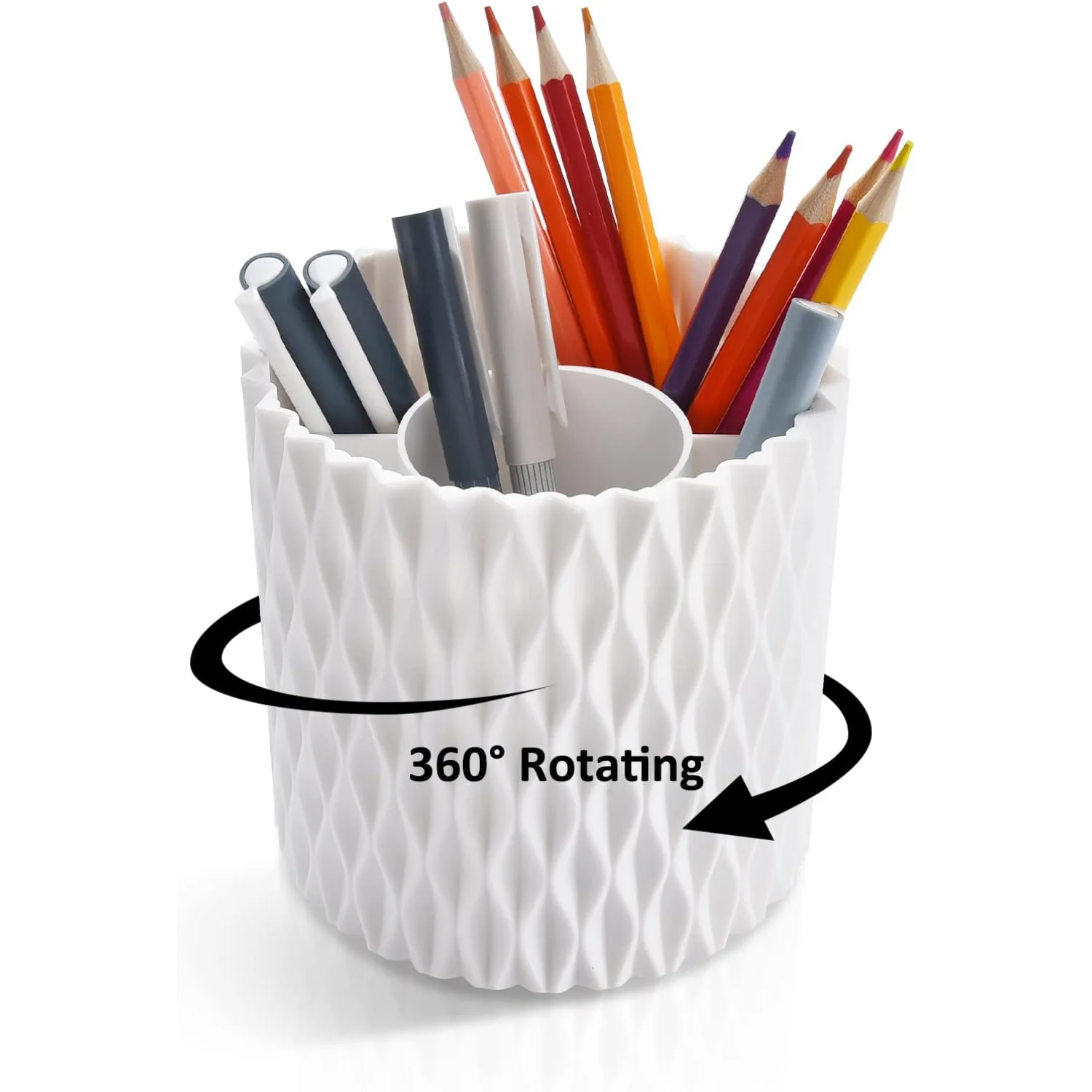 Pen Holder for Desk, 5 Slots   Rotating Pencil Holder Makeup Brush Holder, Multifunctional Pen Organizer for , Office,  and Scho