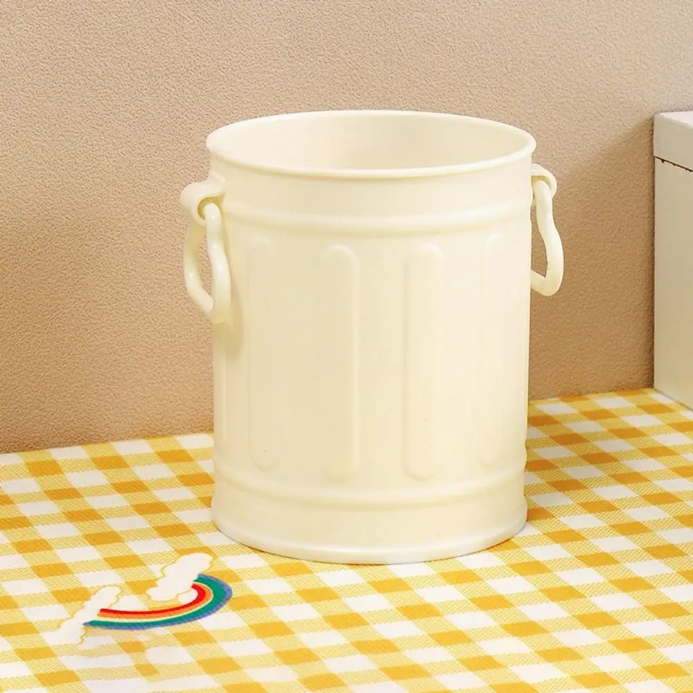 Portable Retro Pen Holder Plastic Simple Pen Bucket Multi-functional Cute Makeup Brush Storage Box Office