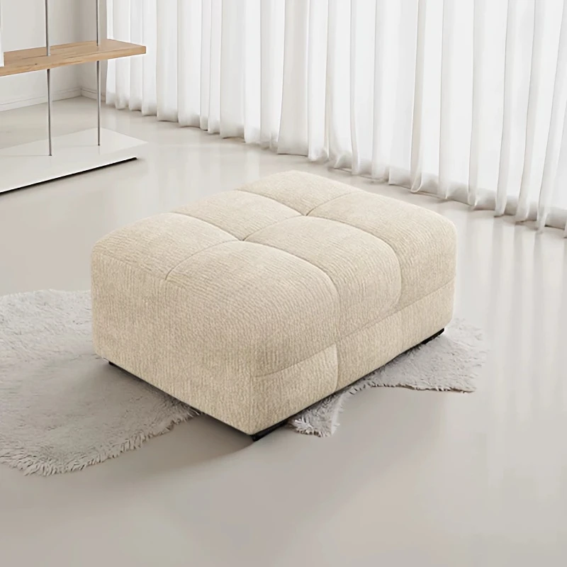 Portable Modern Low Foot Stool Office Upholstered Comfy Foot Stool Elegant Minimlist Low Taburete Almacenamiento Furniture