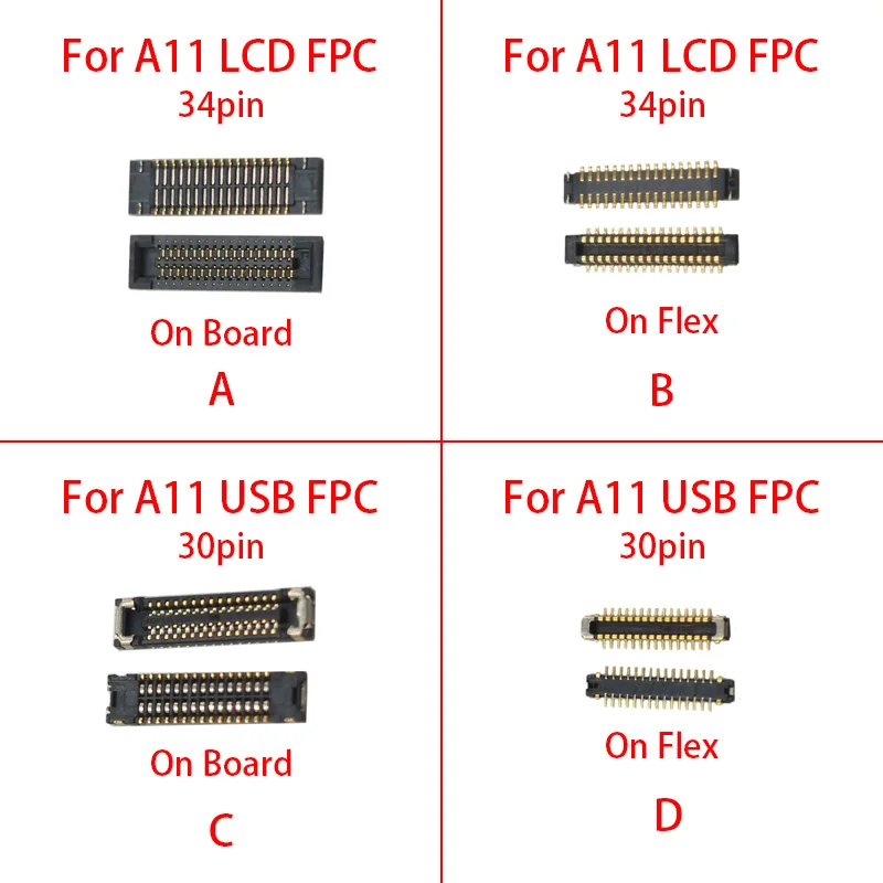 10Pcs 30 34 Pin LCD Display Screen Flex FPC Connector For Samsung Galaxy A11 M11 A115F A115A M115 USB Charger Charging Dock Port