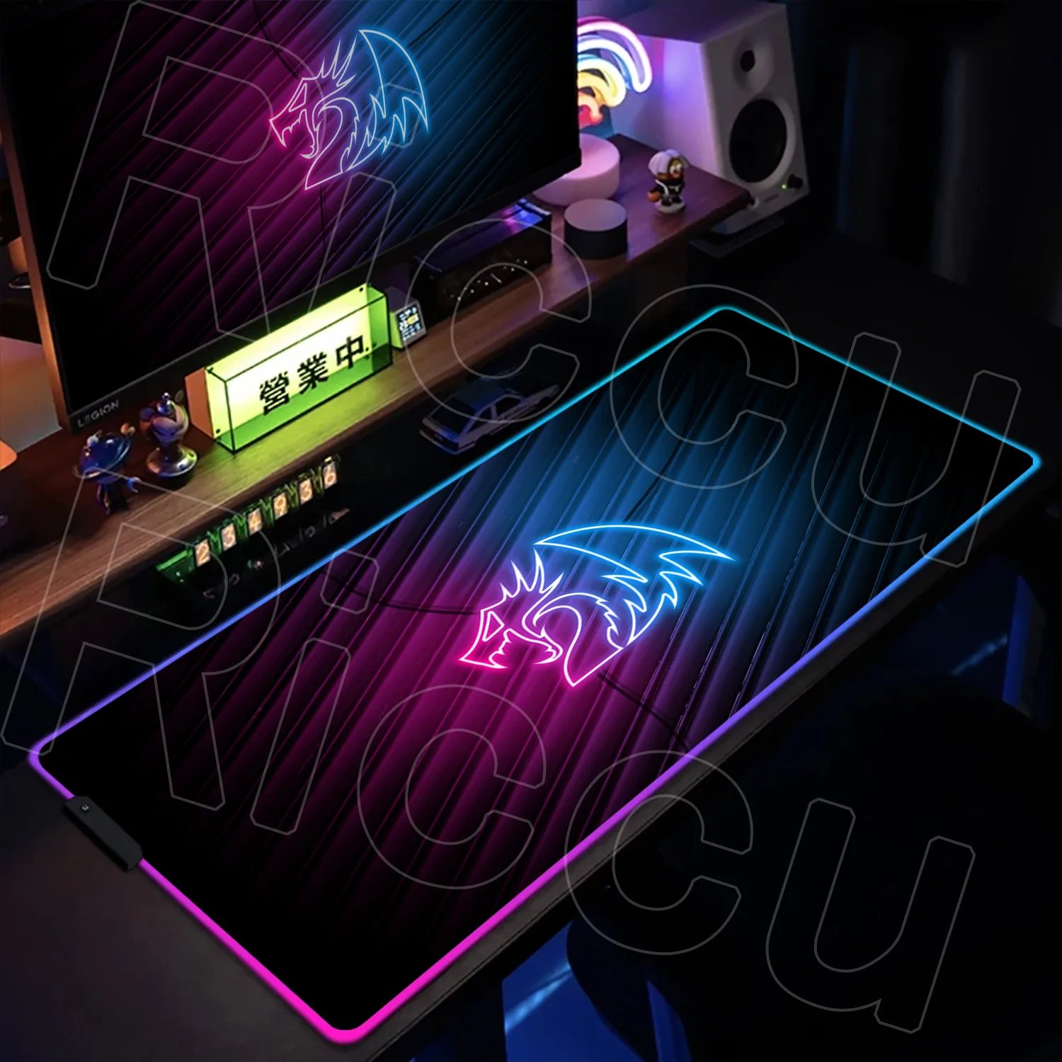 RGB PC Accessories R-Redragon Large 1000x500mm oversized Mouse Pad XXXL Protector Gaming Gamer Keyboard LED Desk mat Anime Rug