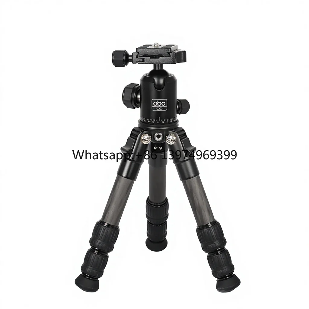 OBO Foldable Mini Desktop Carbon Fiber Tripod Travel Stand Lightweight 6-10kg Load Capacity for DSLR Camera Phone Macro