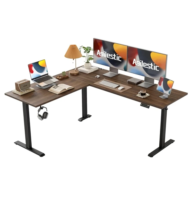!@Combohome Home Office Computer Desk L Shaped Gamer Table Led Light Gaming Desk Set Rgb Gaming Table