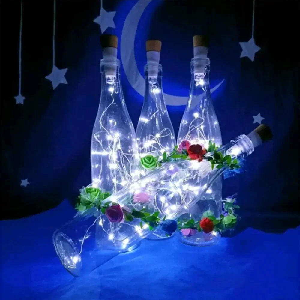 1Pc Cork Bottle Fairy Light 2m 20 LED USB Rechargeable Indoor Decoration Christmas String Lamp for Bedroom Home Party Wedding