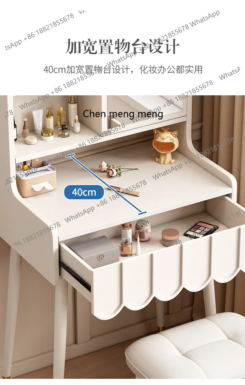 E136 Modern Mini Dressing Tables European Makeup Vanity Tables Dressers with Mirrors Bedside Storage Cabinet for Bedroom Furnit