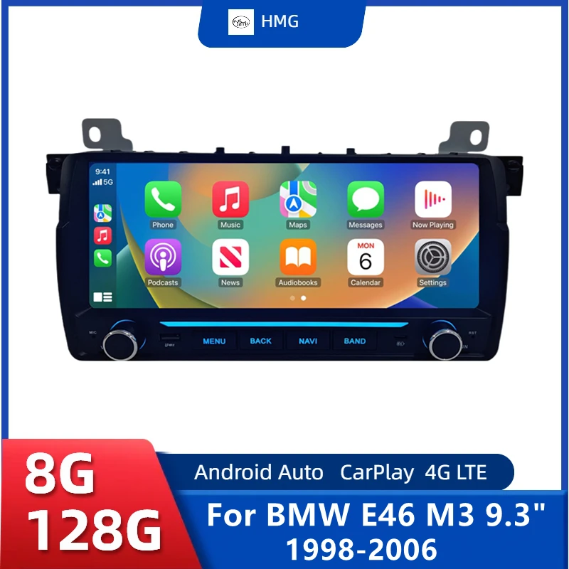 Wireless CarPlay Android Auto Car Radio for BMW E46 M3 318 320 325 330 335 1998-2006 Multimedia Smart Intelligent GPS Autoradio